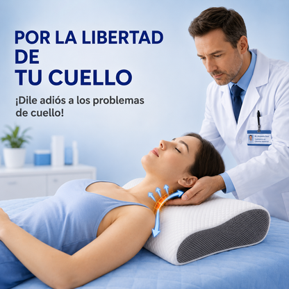 Almohada cervical, sueño cómodo, espuma viscoelástica ergonómica.